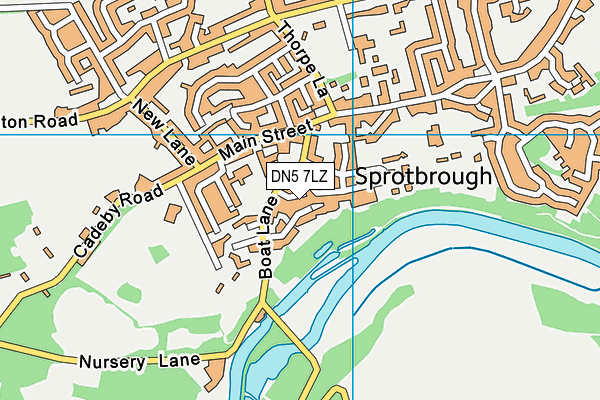DN5 7LZ map - OS VectorMap District (Ordnance Survey)