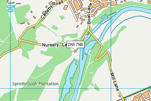 DN5 7NB map - OS VectorMap District (Ordnance Survey)