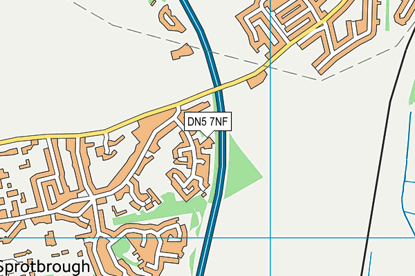 DN5 7NF map - OS VectorMap District (Ordnance Survey)