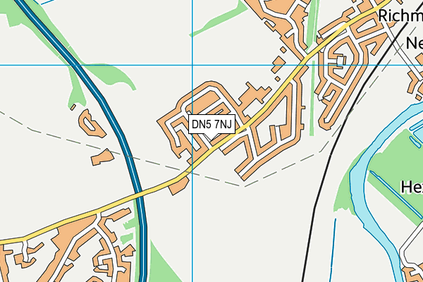 DN5 7NJ map - OS VectorMap District (Ordnance Survey)