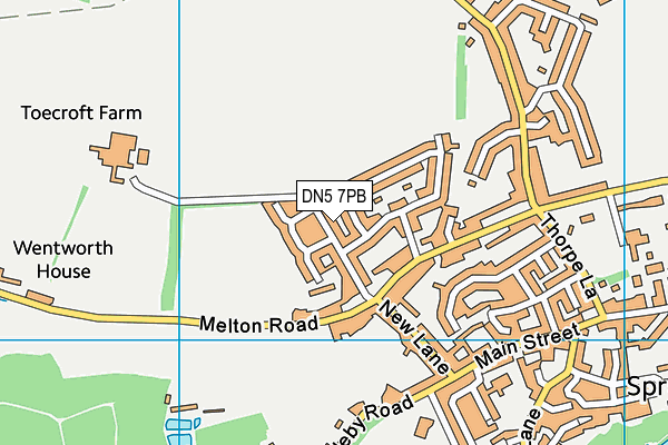 DN5 7PB map - OS VectorMap District (Ordnance Survey)