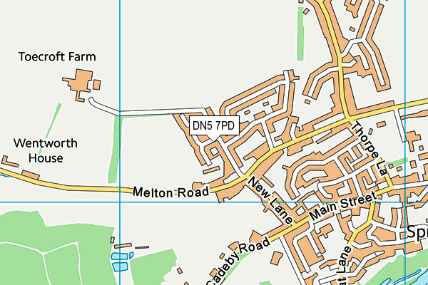 DN5 7PD map - OS VectorMap District (Ordnance Survey)