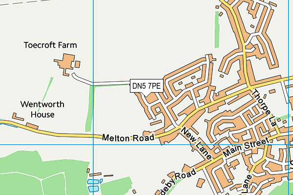 DN5 7PE map - OS VectorMap District (Ordnance Survey)