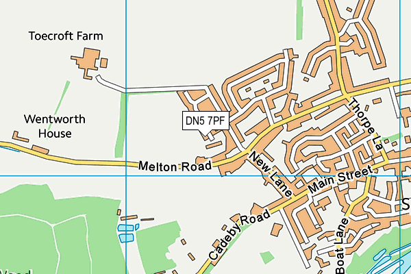 DN5 7PF map - OS VectorMap District (Ordnance Survey)