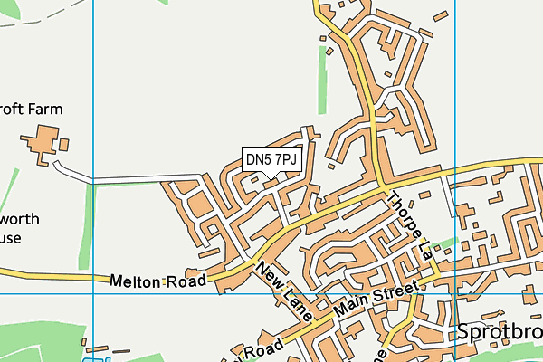DN5 7PJ map - OS VectorMap District (Ordnance Survey)