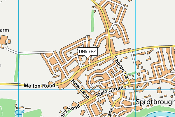 DN5 7PZ map - OS VectorMap District (Ordnance Survey)