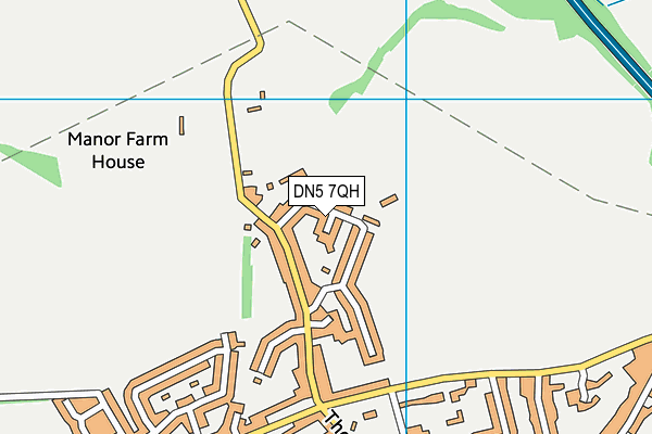 DN5 7QH map - OS VectorMap District (Ordnance Survey)