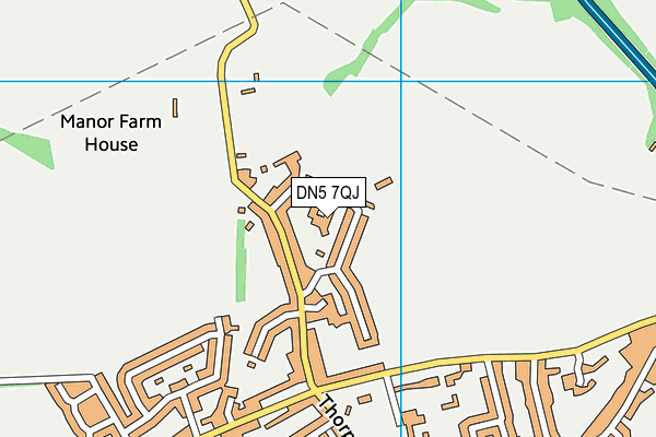 DN5 7QJ map - OS VectorMap District (Ordnance Survey)