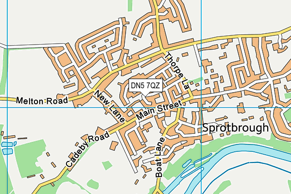 DN5 7QZ map - OS VectorMap District (Ordnance Survey)