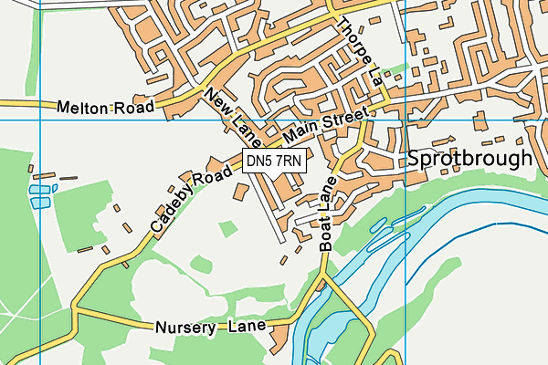 DN5 7RN map - OS VectorMap District (Ordnance Survey)