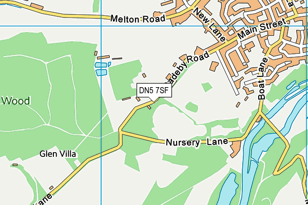 DN5 7SF map - OS VectorMap District (Ordnance Survey)