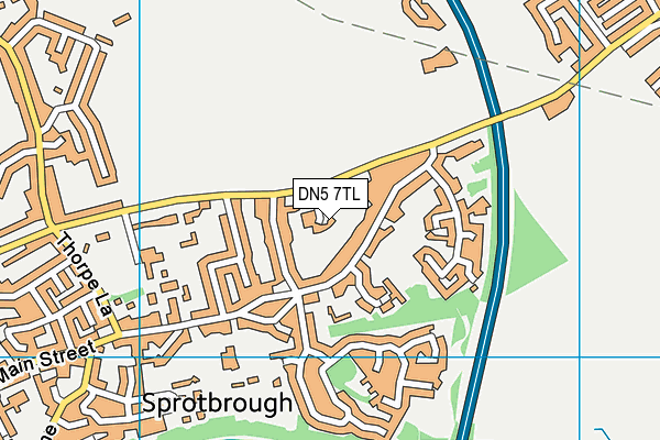 DN5 7TL map - OS VectorMap District (Ordnance Survey)