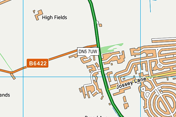 DN5 7UW map - OS VectorMap District (Ordnance Survey)
