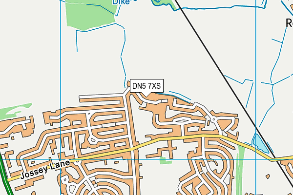 DN5 7XS map - OS VectorMap District (Ordnance Survey)