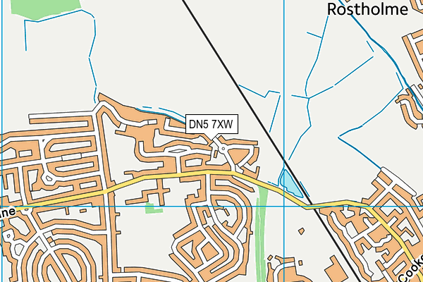 DN5 7XW map - OS VectorMap District (Ordnance Survey)