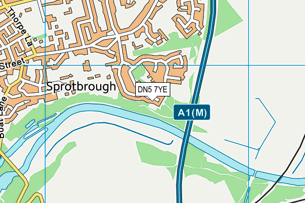 DN5 7YE map - OS VectorMap District (Ordnance Survey)