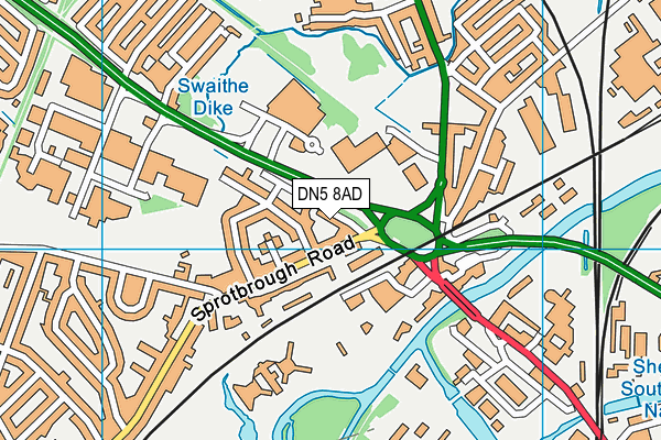 DN5 8AD map - OS VectorMap District (Ordnance Survey)