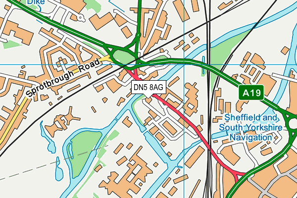 DN5 8AG map - OS VectorMap District (Ordnance Survey)