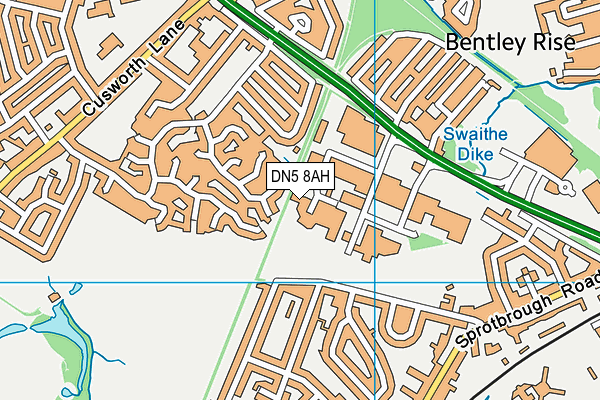 DN5 8AH map - OS VectorMap District (Ordnance Survey)
