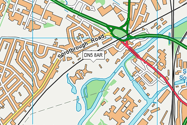 DN5 8AR map - OS VectorMap District (Ordnance Survey)