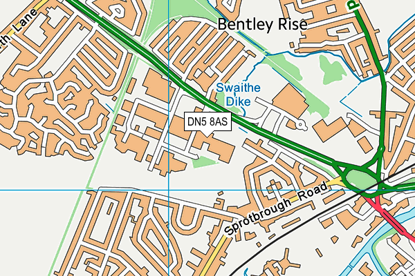 DN5 8AS map - OS VectorMap District (Ordnance Survey)