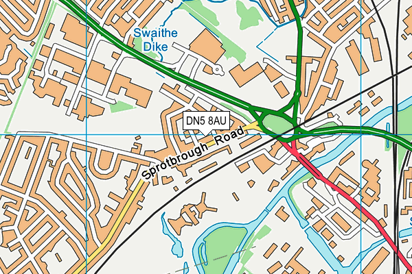 DN5 8AU map - OS VectorMap District (Ordnance Survey)