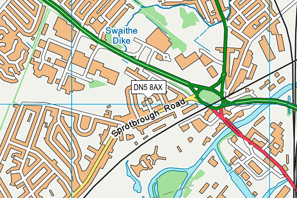 DN5 8AX map - OS VectorMap District (Ordnance Survey)