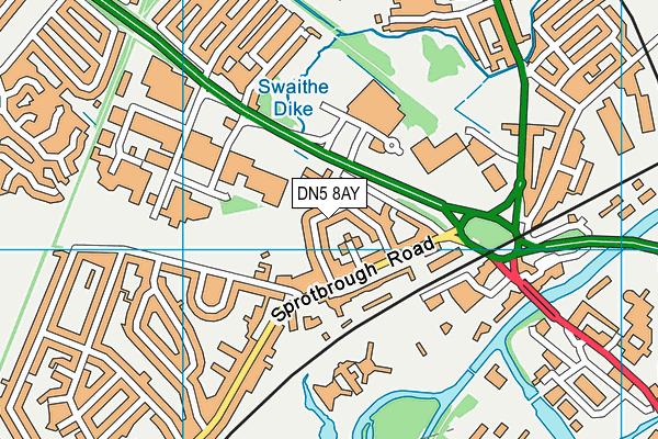 DN5 8AY map - OS VectorMap District (Ordnance Survey)