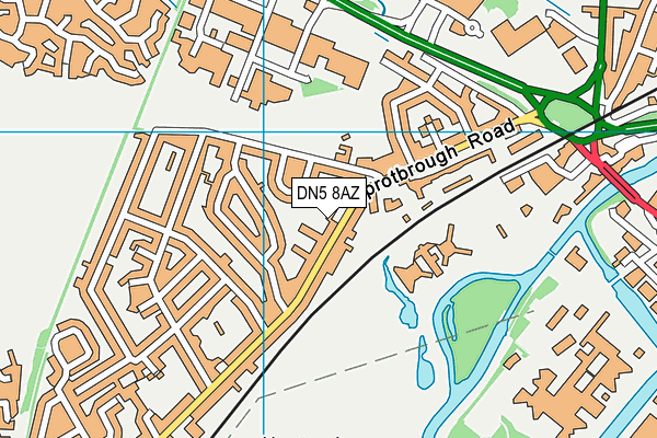 DN5 8AZ map - OS VectorMap District (Ordnance Survey)