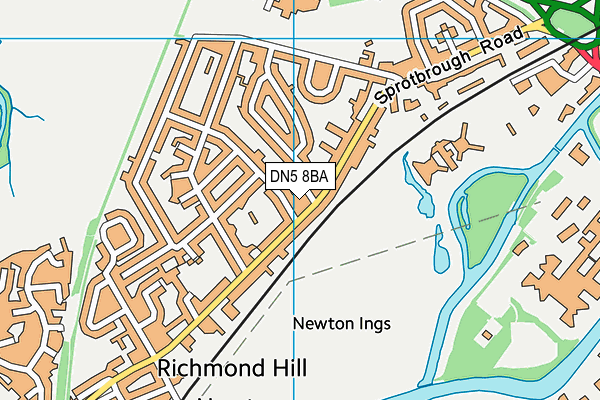 DN5 8BA map - OS VectorMap District (Ordnance Survey)