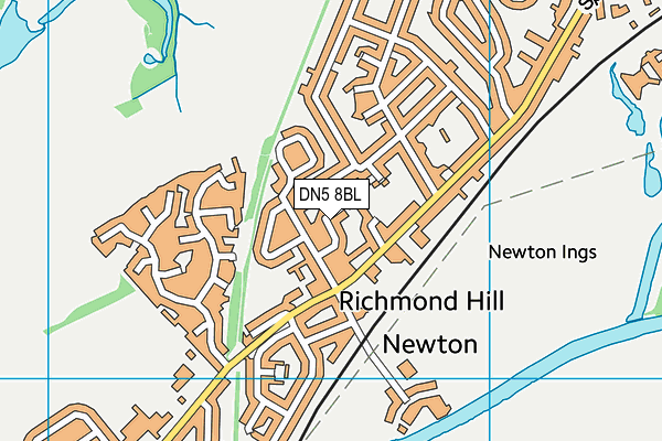 DN5 8BL map - OS VectorMap District (Ordnance Survey)