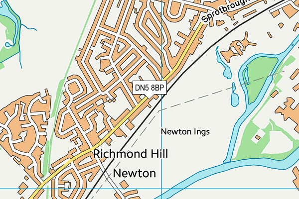 Goldsmiths Centre map (DN5 8BP) - OS VectorMap District (Ordnance Survey)