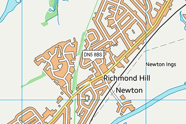 DN5 8BS map - OS VectorMap District (Ordnance Survey)