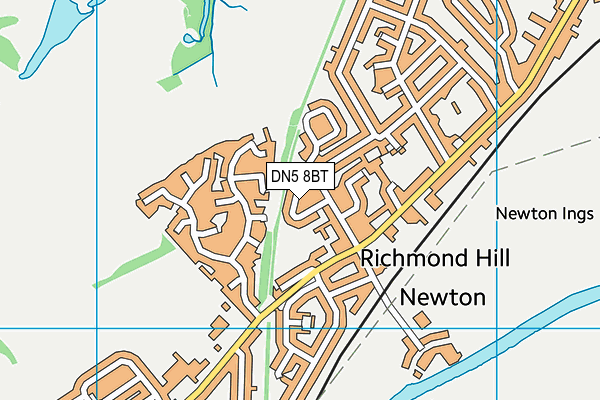 DN5 8BT map - OS VectorMap District (Ordnance Survey)