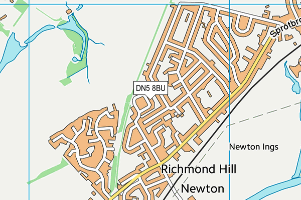 DN5 8BU map - OS VectorMap District (Ordnance Survey)