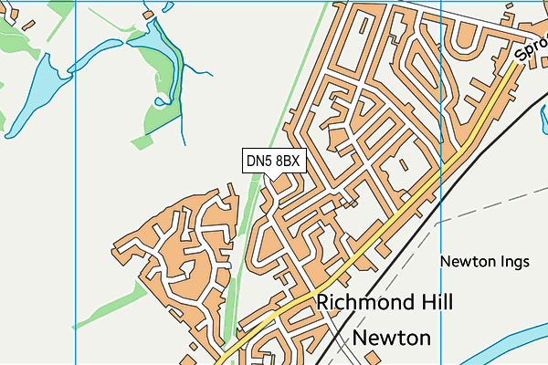 DN5 8BX map - OS VectorMap District (Ordnance Survey)