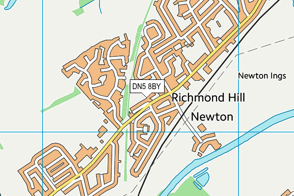 DN5 8BY map - OS VectorMap District (Ordnance Survey)