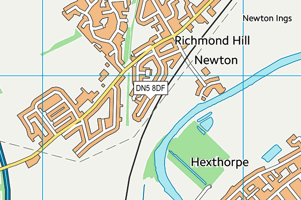 DN5 8DF map - OS VectorMap District (Ordnance Survey)
