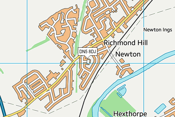 DN5 8DJ map - OS VectorMap District (Ordnance Survey)