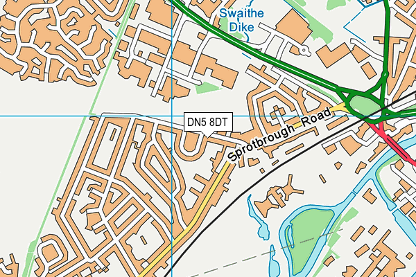 DN5 8DT map - OS VectorMap District (Ordnance Survey)