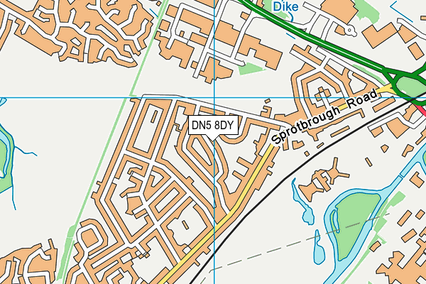 DN5 8DY map - OS VectorMap District (Ordnance Survey)