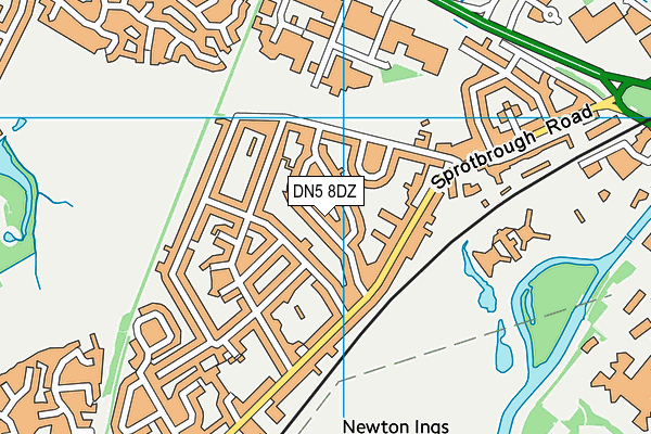 DN5 8DZ map - OS VectorMap District (Ordnance Survey)