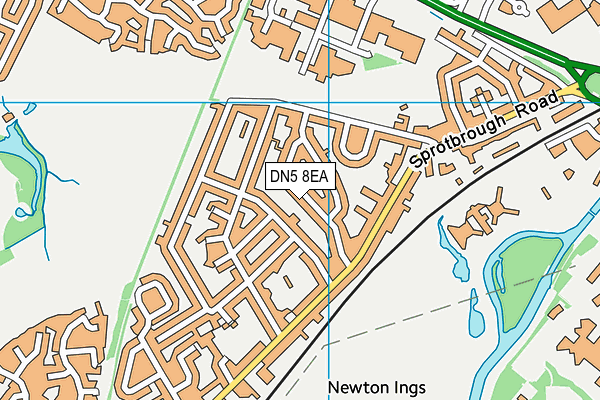 DN5 8EA map - OS VectorMap District (Ordnance Survey)