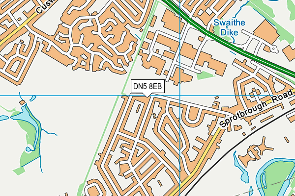 DN5 8EB map - OS VectorMap District (Ordnance Survey)