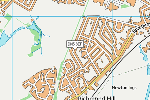 DN5 8EF map - OS VectorMap District (Ordnance Survey)