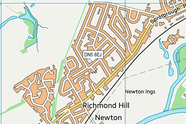 DN5 8EJ map - OS VectorMap District (Ordnance Survey)