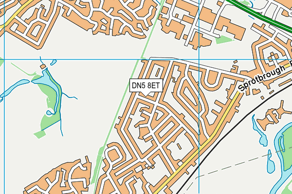 DN5 8ET map - OS VectorMap District (Ordnance Survey)
