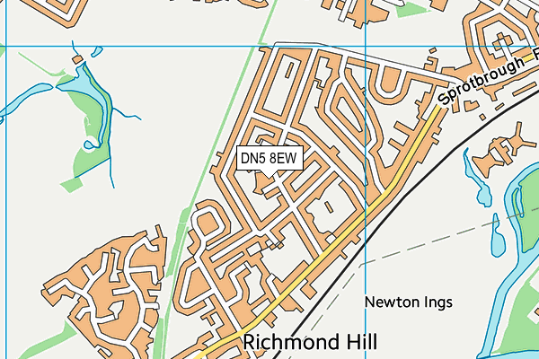 DN5 8EW map - OS VectorMap District (Ordnance Survey)