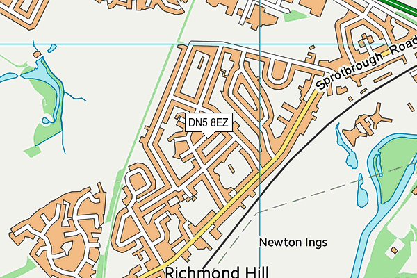 DN5 8EZ map - OS VectorMap District (Ordnance Survey)