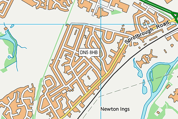 DN5 8HB map - OS VectorMap District (Ordnance Survey)